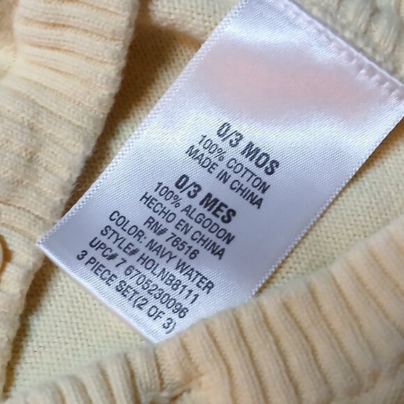 0-3M Infant Baby Yellow & Navy Knitted Vest - Picture 2 of 5